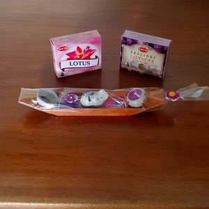 2 packages of HEM Incense Cones and Mini Incense stick burner
